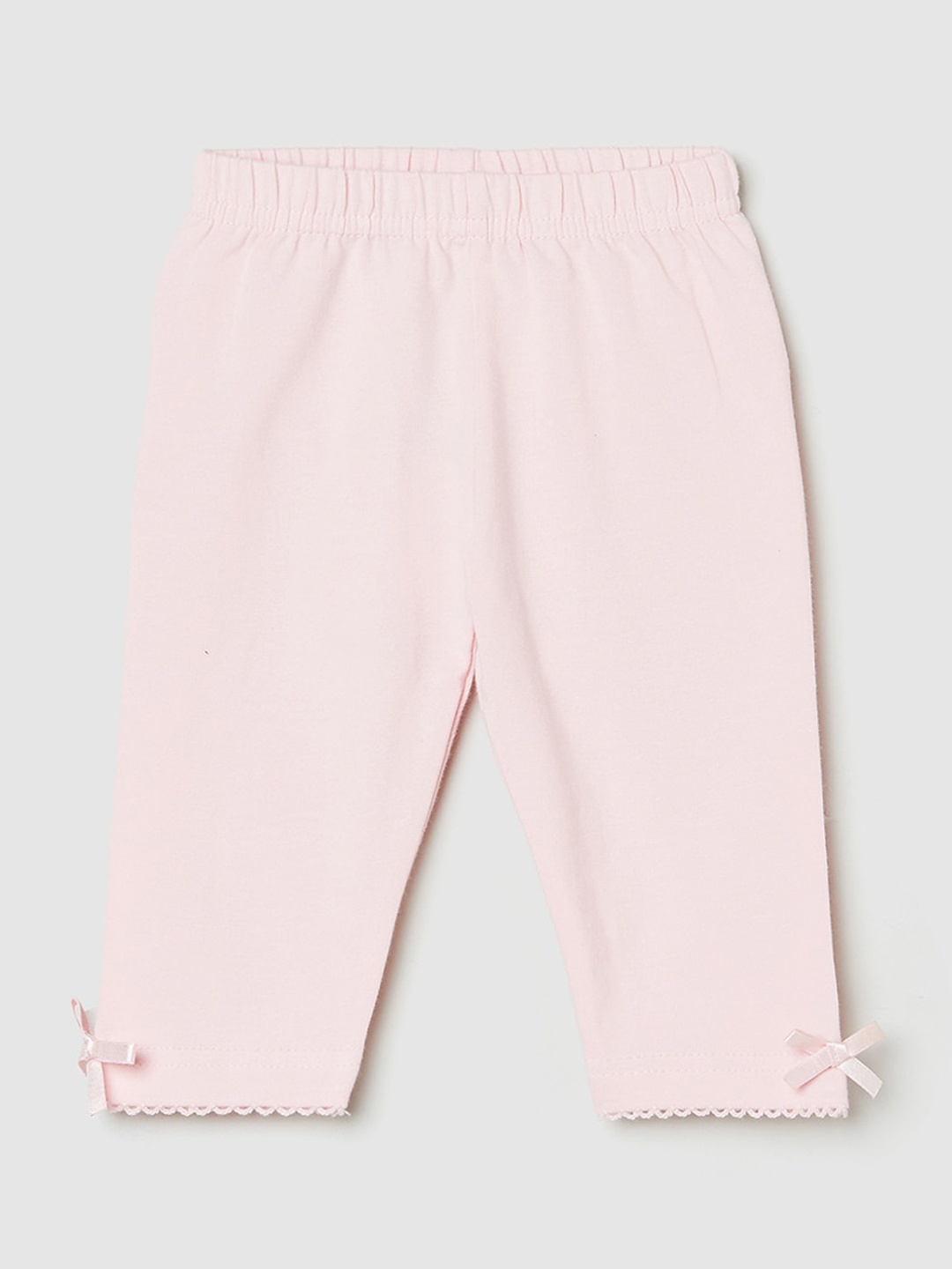 

max Infant Pink Solid Cotton Leggings