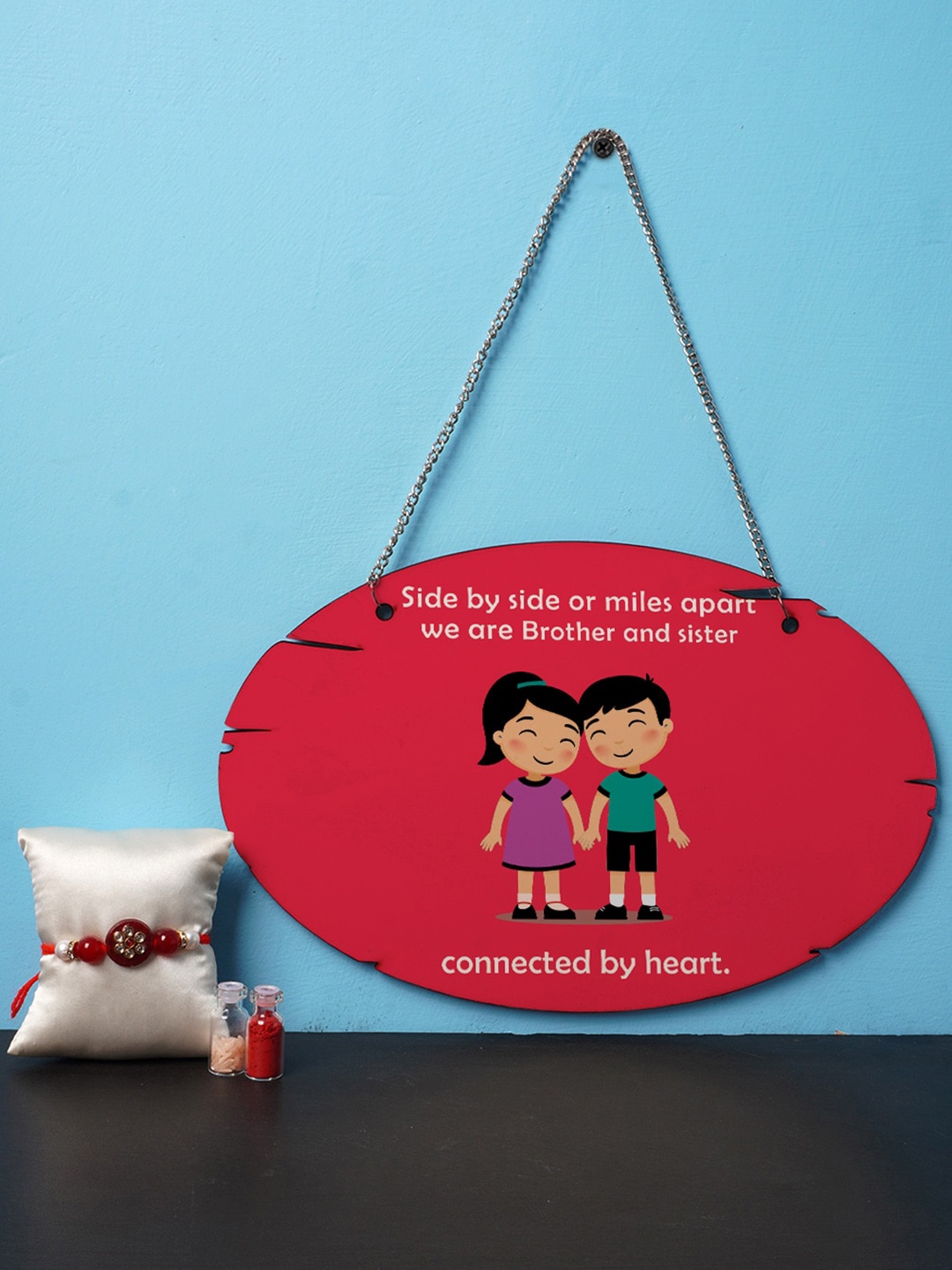 

Crazy Corner Red Rakhi With Hanging Combo & Roli Chawal