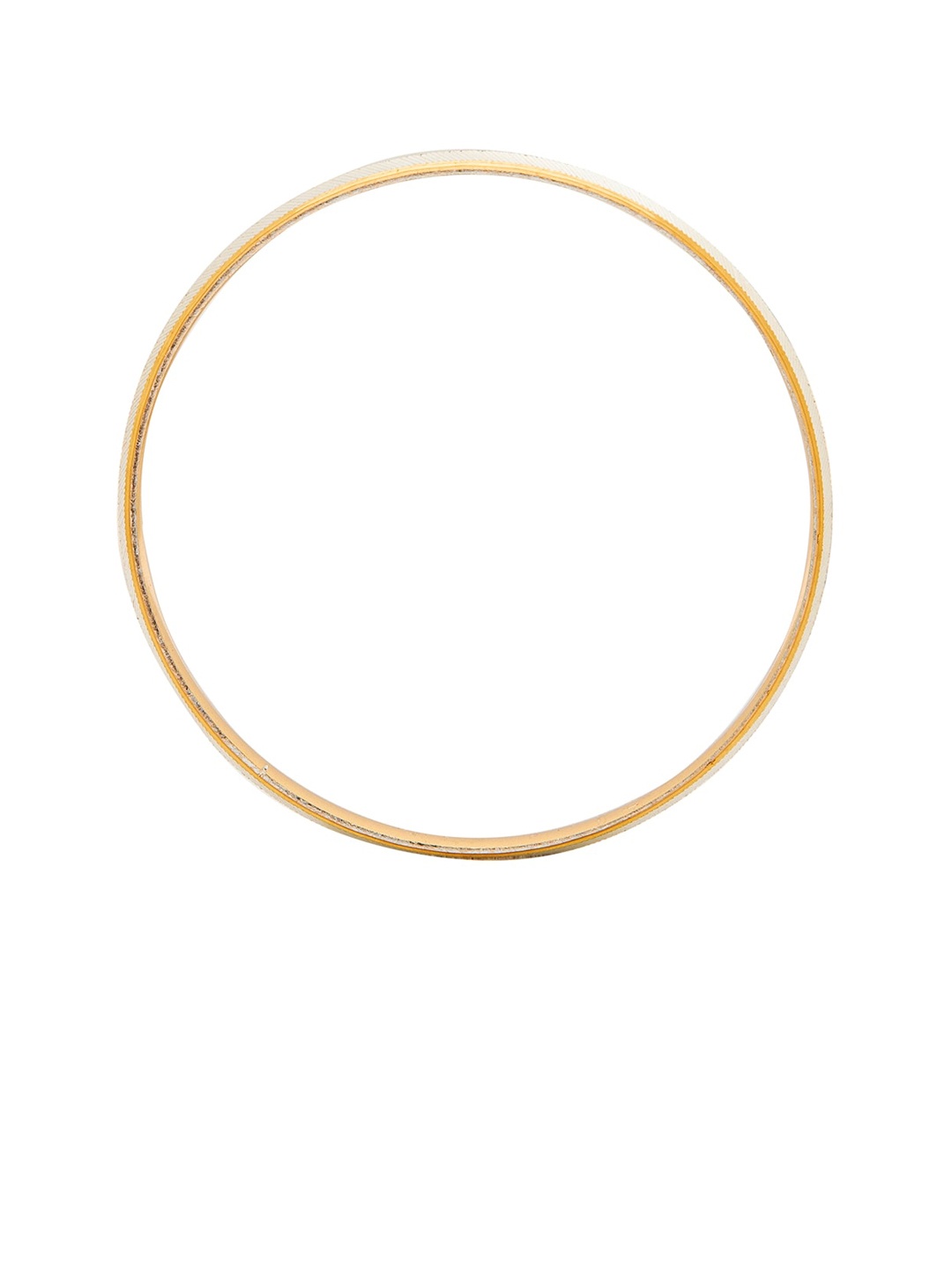 

bodha Men Silver-Plated & Gold-Toned Brass Kada Bracelet