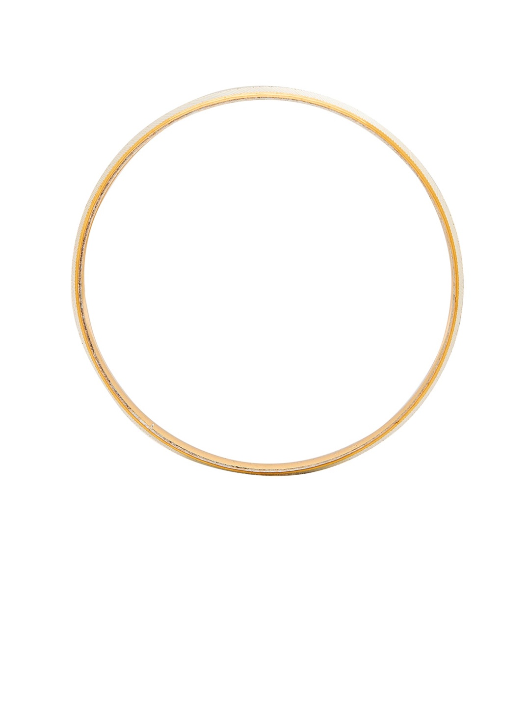 

bodha Men Silver-Toned Brass Silver-Plated Kada Bracelet