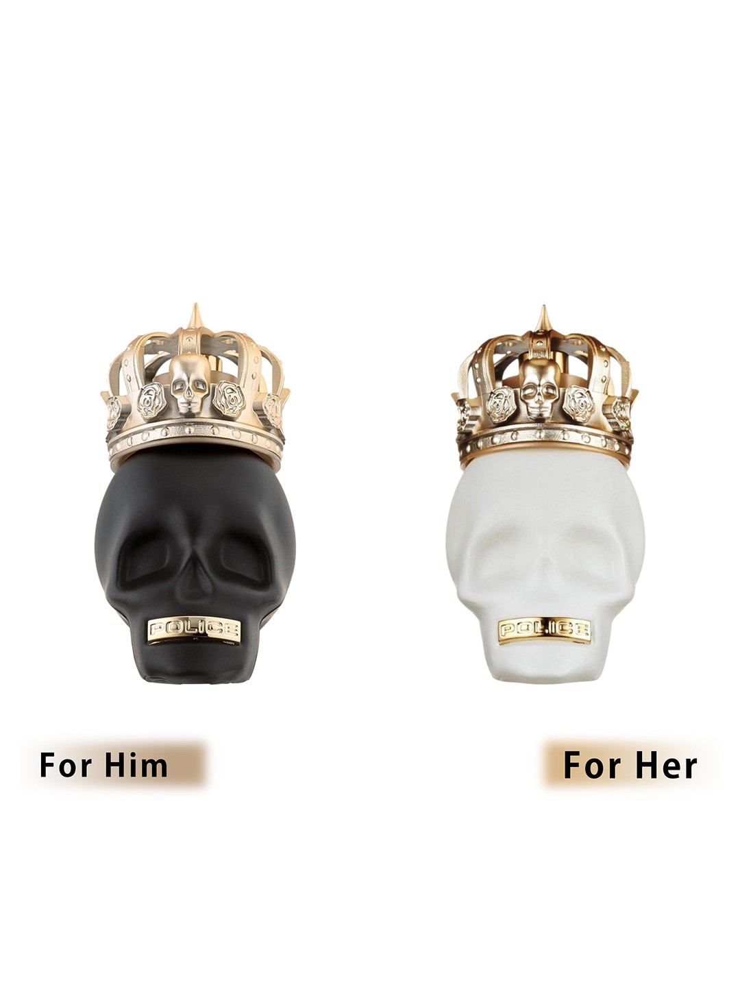 

Police Set of To Be The King Eau de Toilette & To Be The Queen Eau de Parfum - 125ml each, Black
