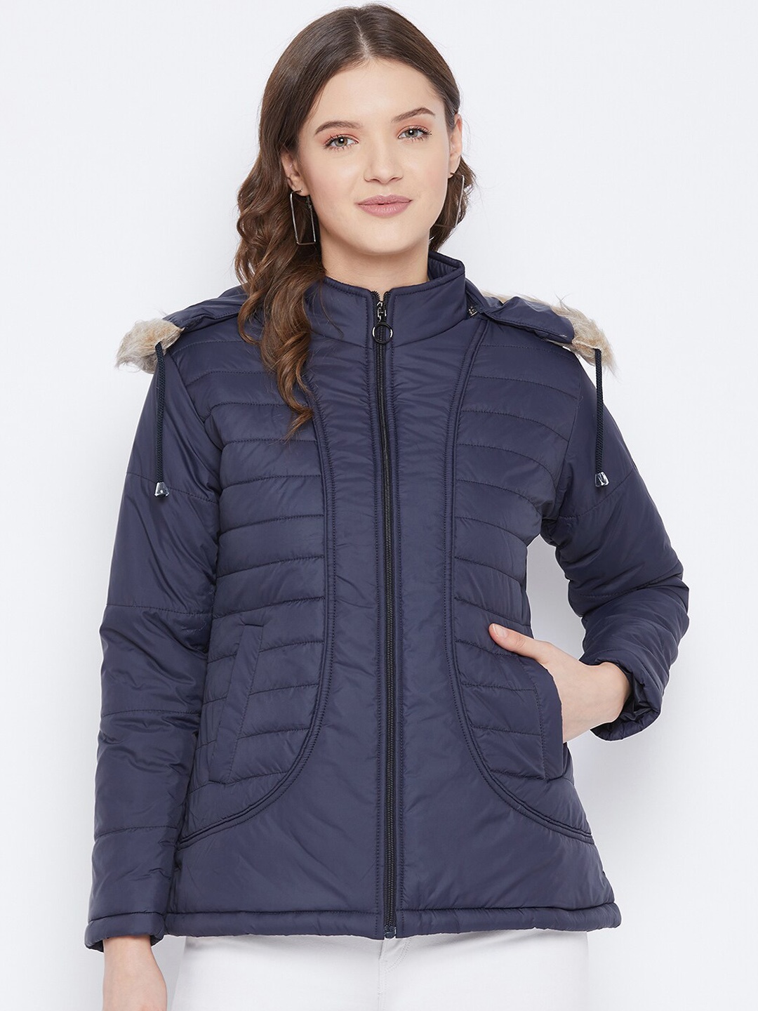 

VERO AMORE Women Navy Blue Insulator Outdoor Parka Jacket