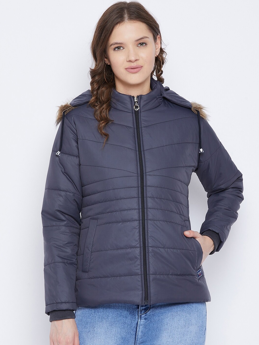 

VERO AMORE Women Navy Blue Insulator Outdoor Parka Jacket
