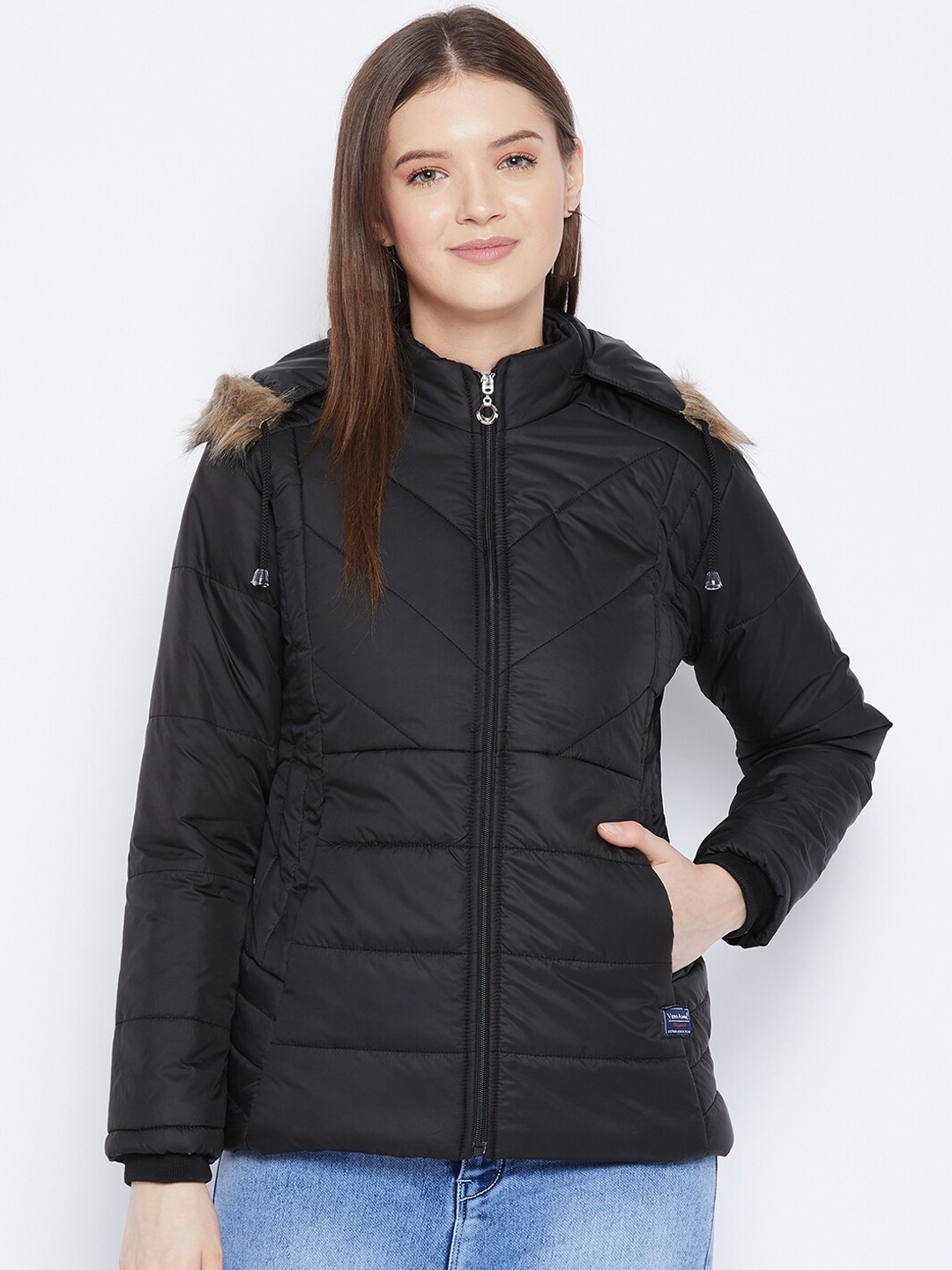 

VERO AMORE Women Black Insulator Hooded Padded Jacket