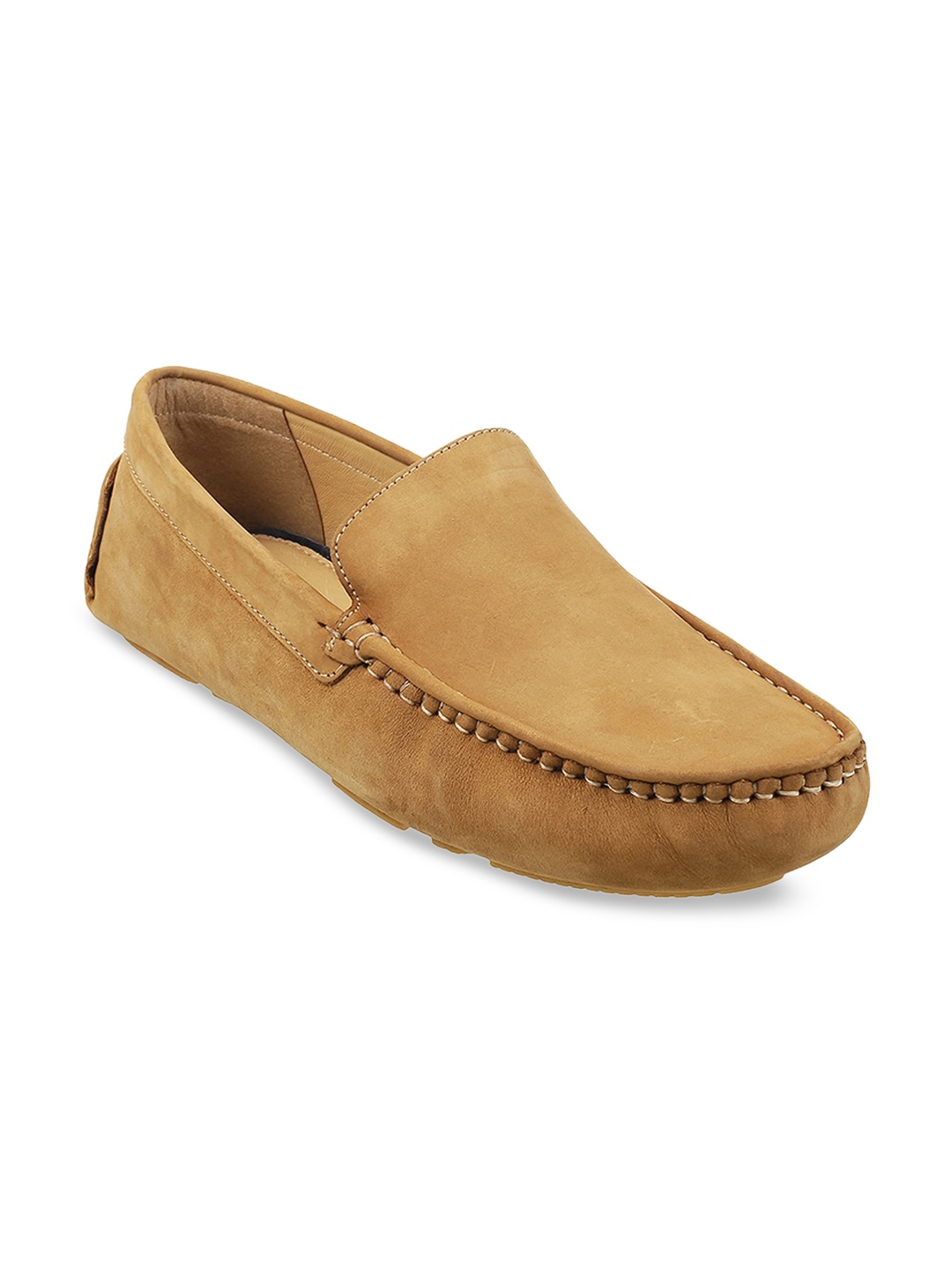 

Metro Men Tan Textured Suede Driving Shoes