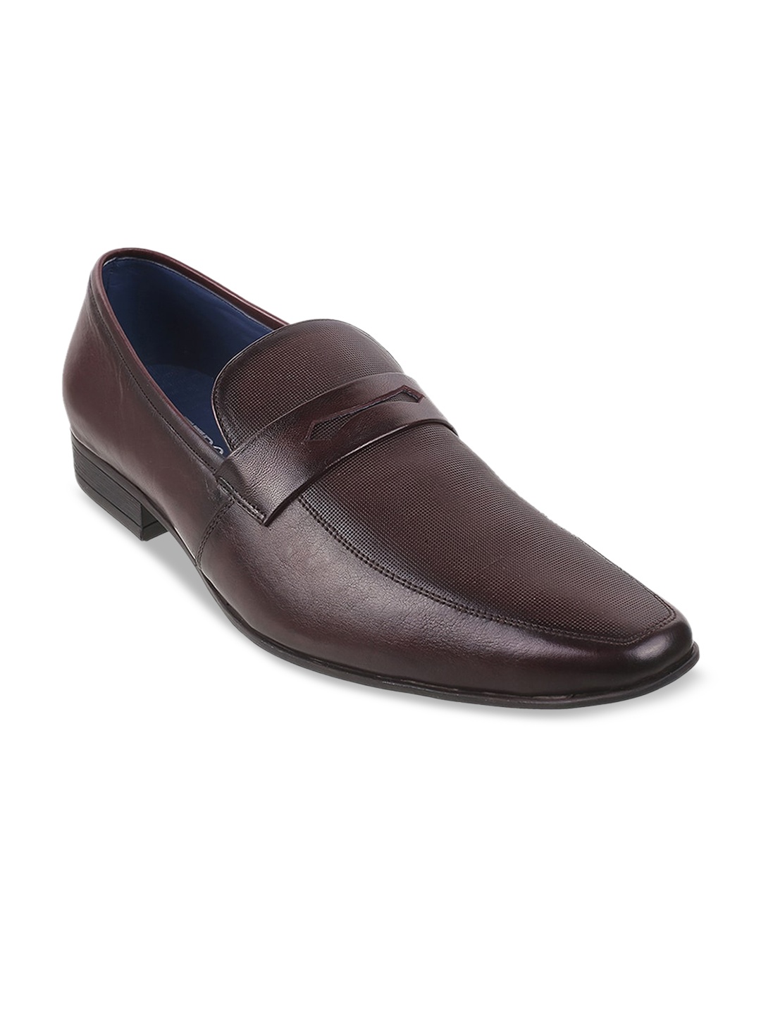 

Metro Men Maroon Solid Formal Slip On Shoes