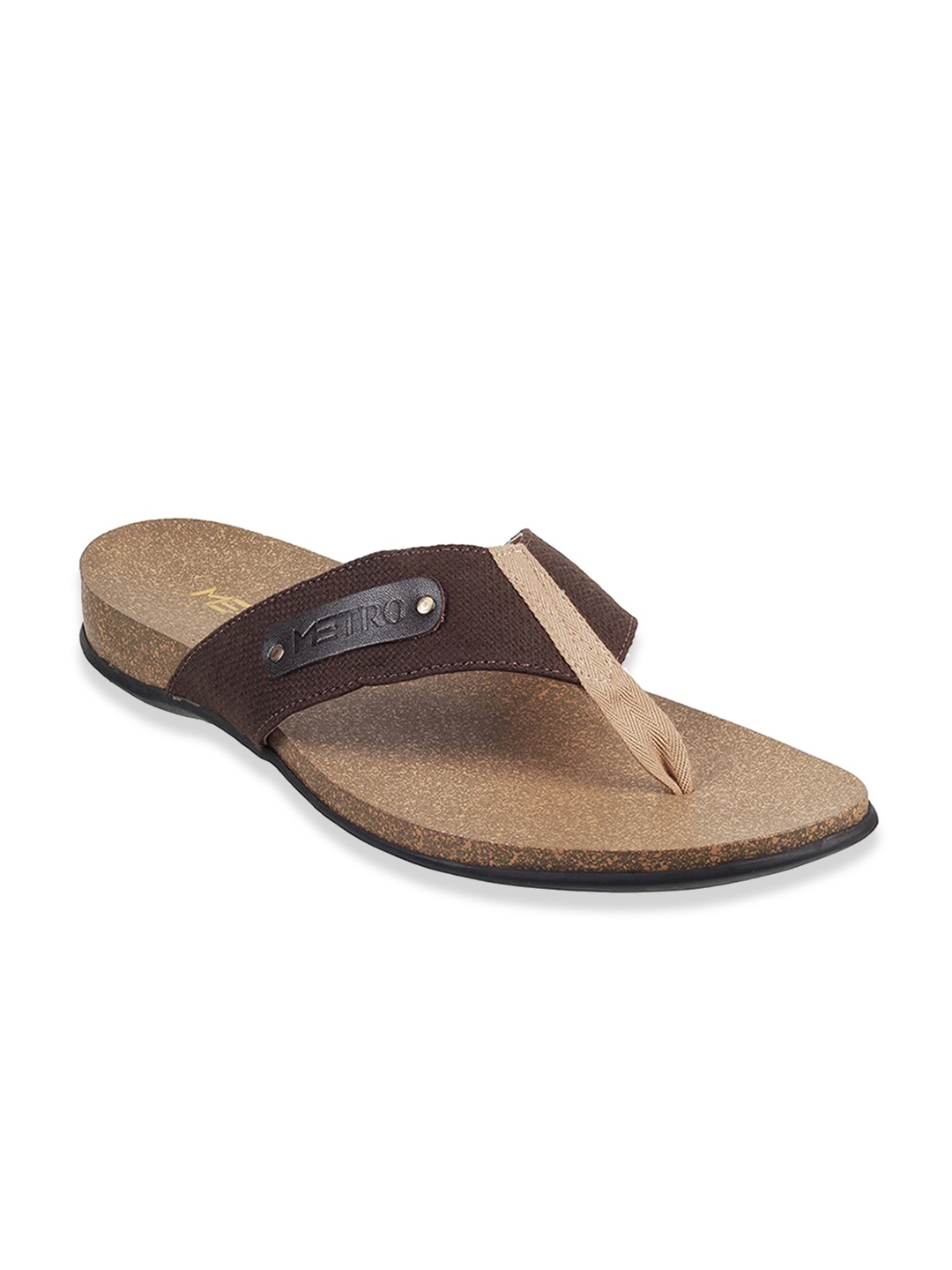 

Metro Men Brown & Black Comfort Sandals