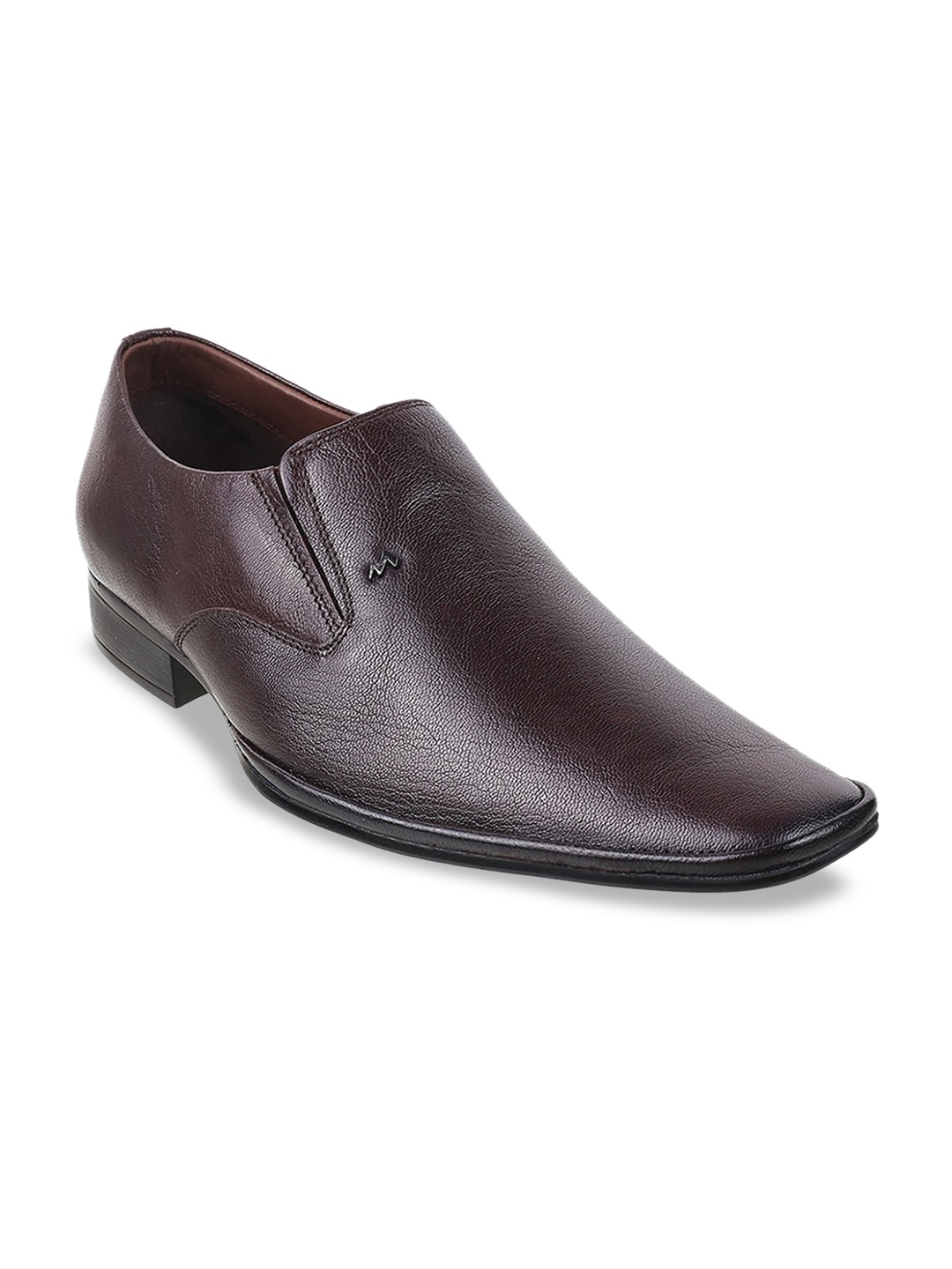 

Metro Men Maroon Red Solid Formal Leather Slip On Shoes