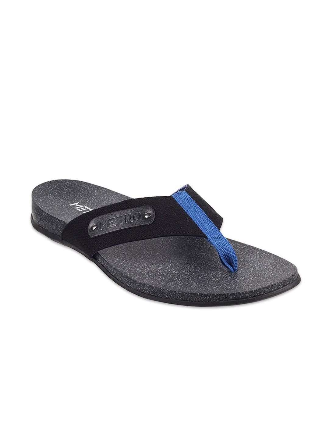 

Metro Men Black & Blue Comfort Sandals