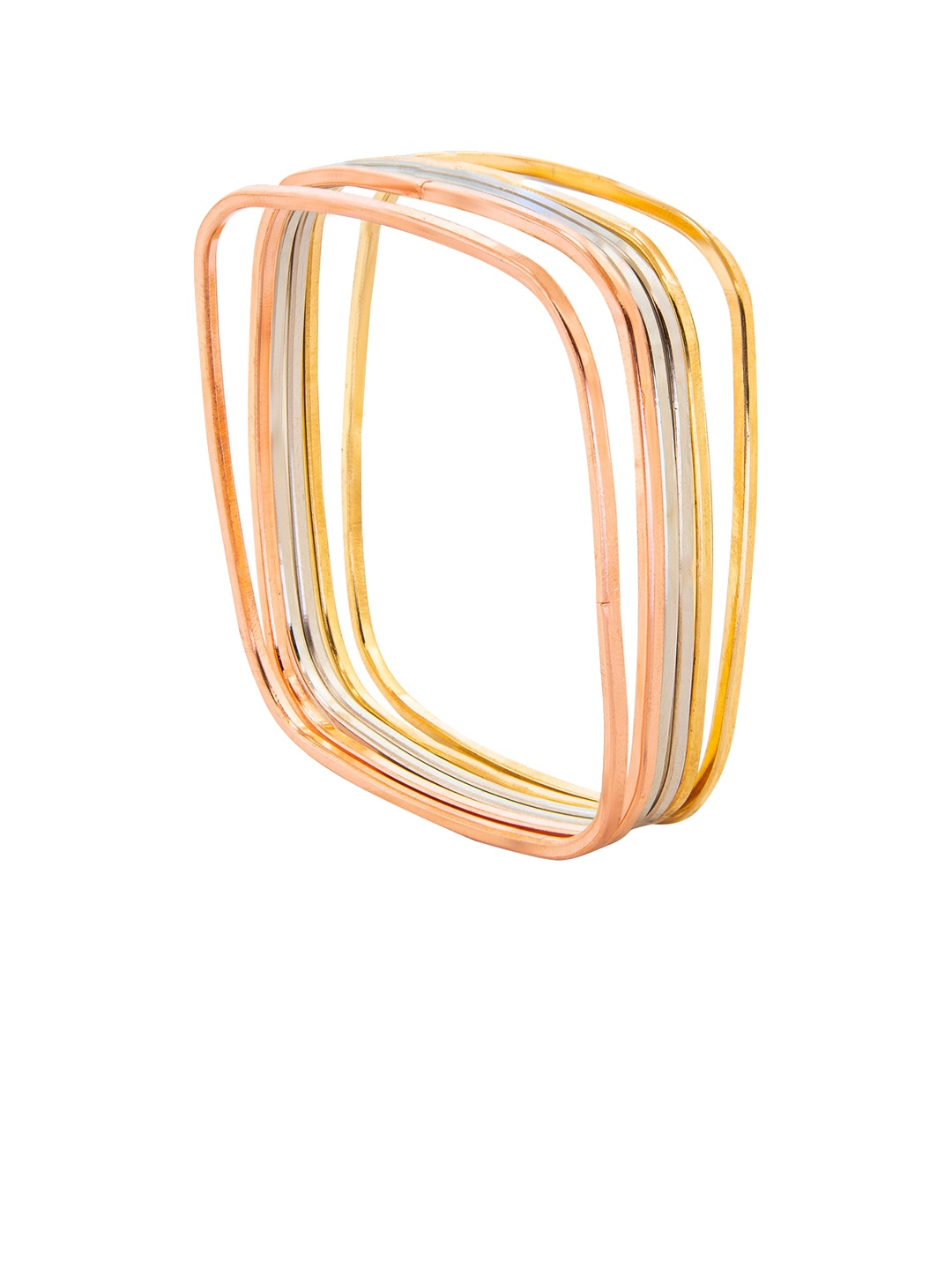 

Shining Jewel - By Shivansh Women Set of 6 Silver & Gold-Toned Bangles