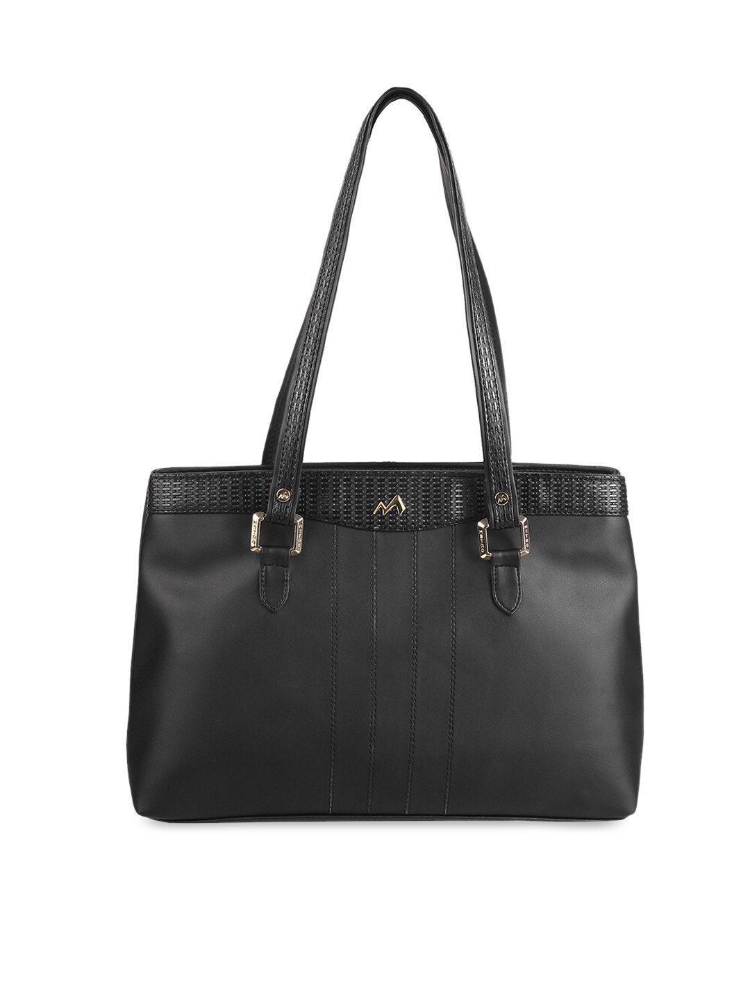 

Metro Black Textured PU Oversized Structured Shoulder Bag
