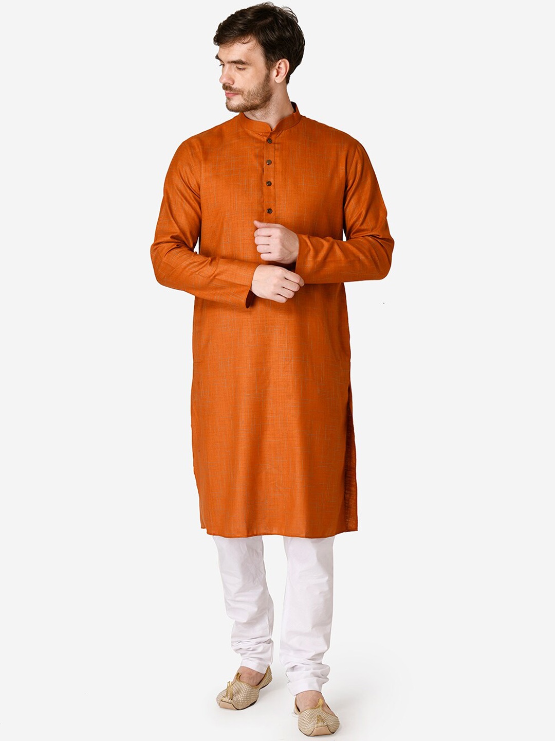 

TABARD Men Red Pure Cotton Kurta with Churidar