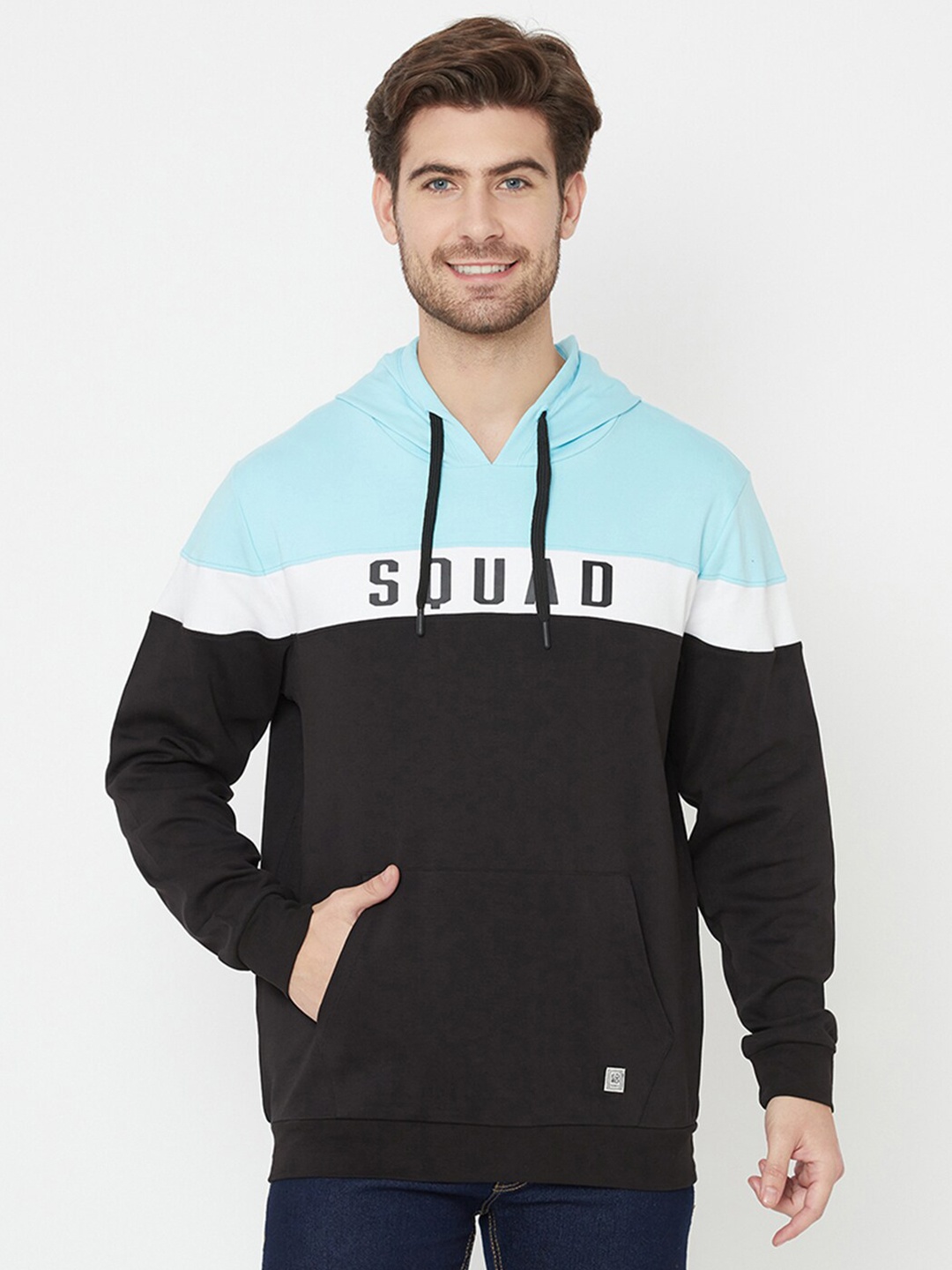 

EDRIO Men Black Hooded Sweatshirt