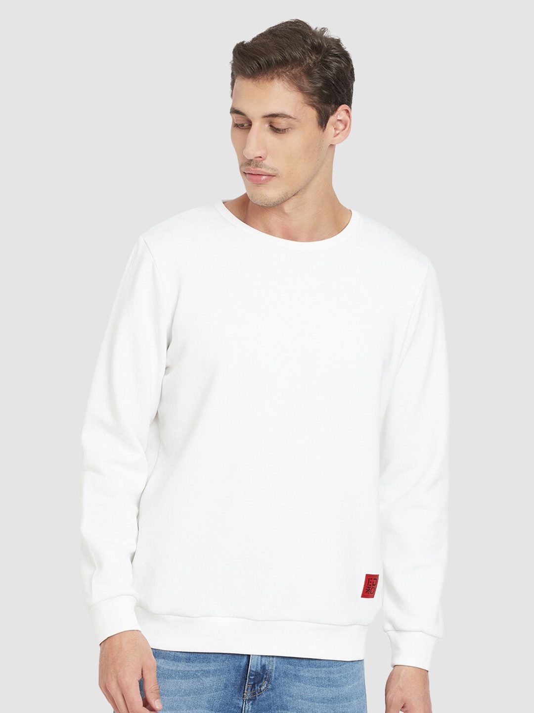 

EDRIO Men White Sweatshirt