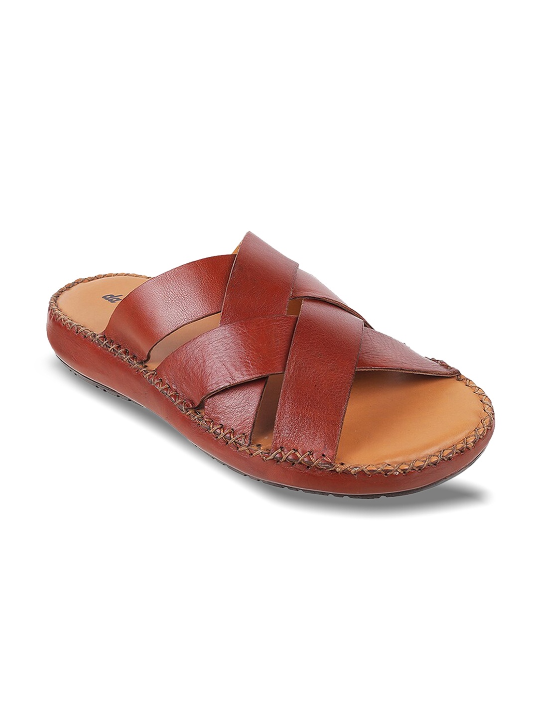 

DAVINCHI Men Tan & Black Comfort Sandals