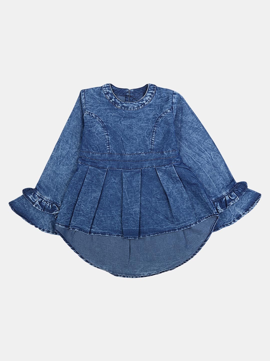 

V-Mart Blue Indigo Denim High-Low Top