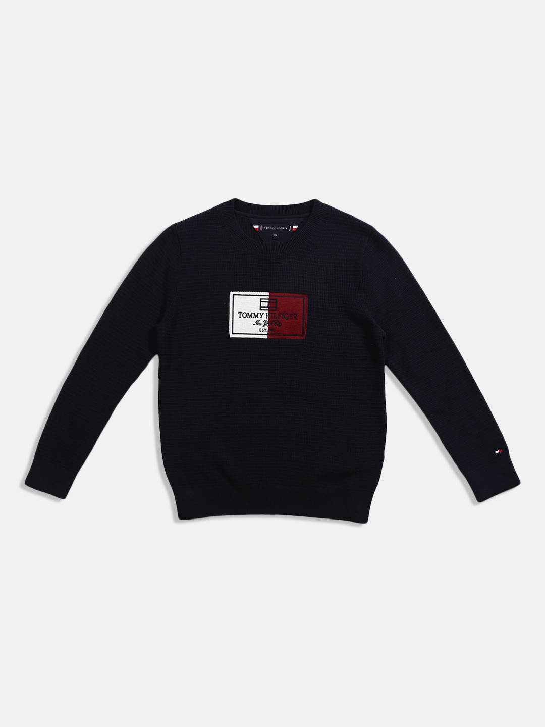 

Tommy Hilfiger Boys Self Design Pullover, Navy blue