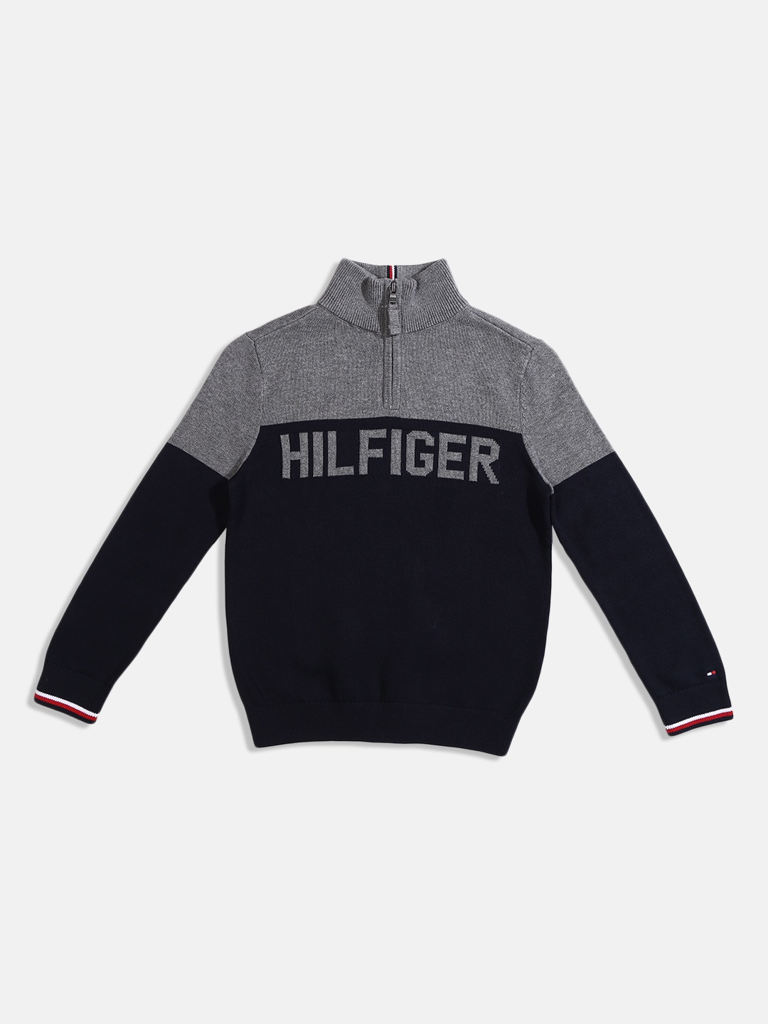 

Tommy Hilfiger Boys Brand Logo Printed Pullover, Grey