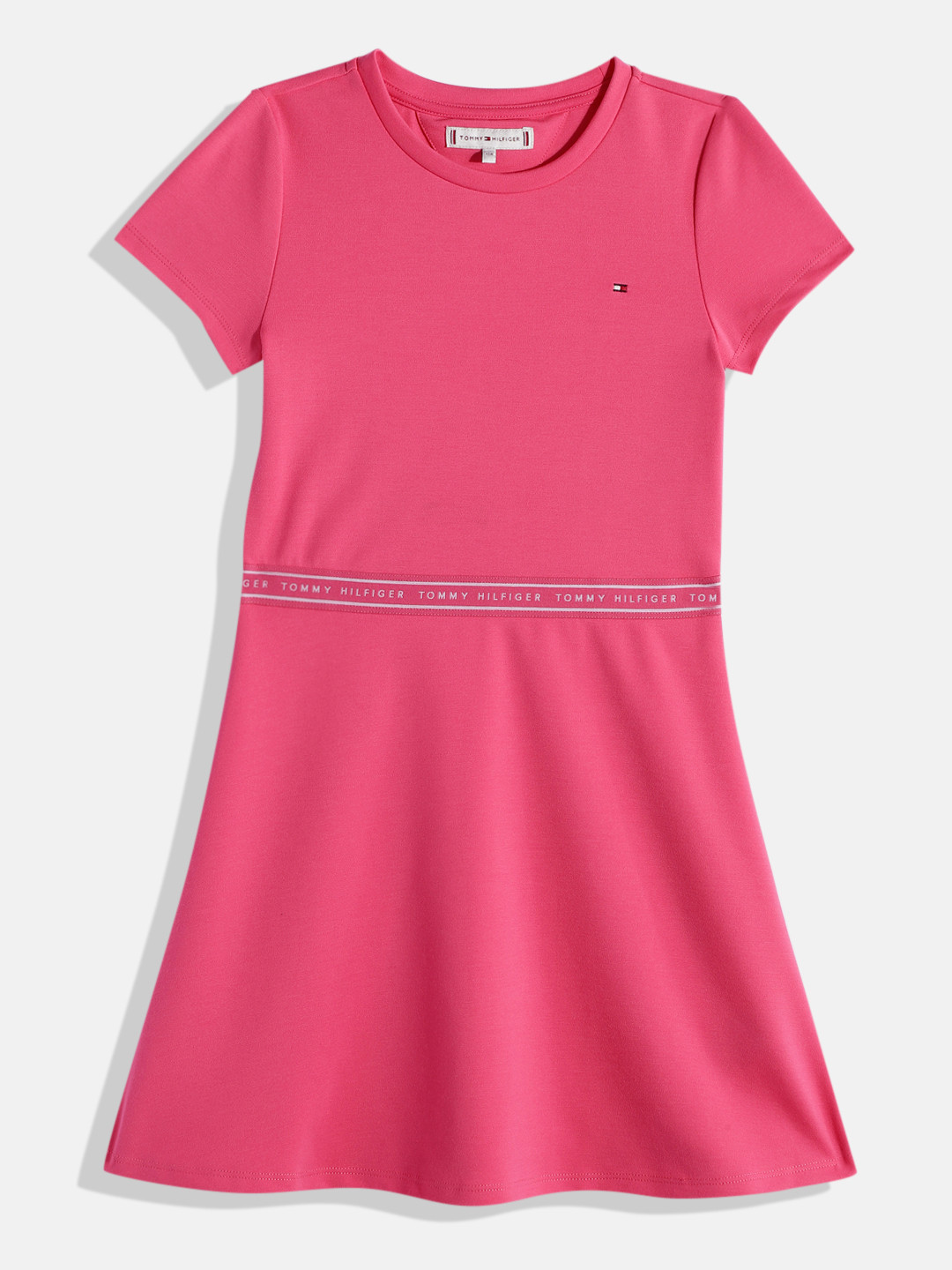 

Tommy Hilfiger Girls Solid A-Line Dress, Pink