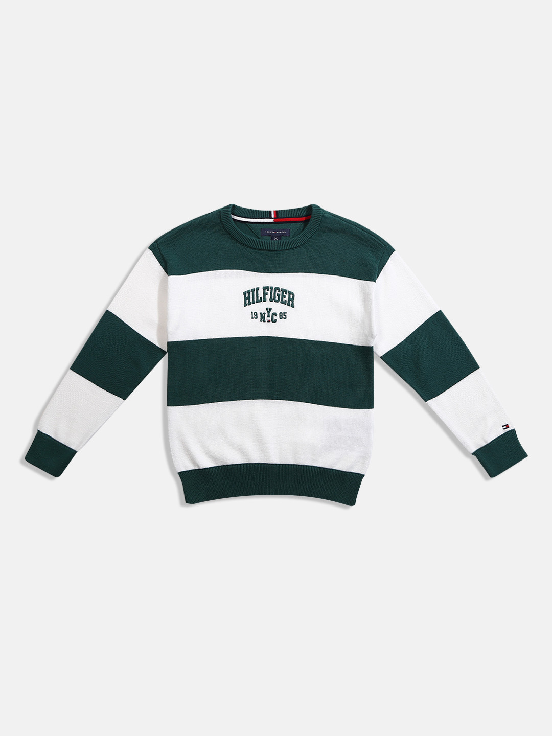

Tommy Hilfiger Boys Striped Pullover, Green