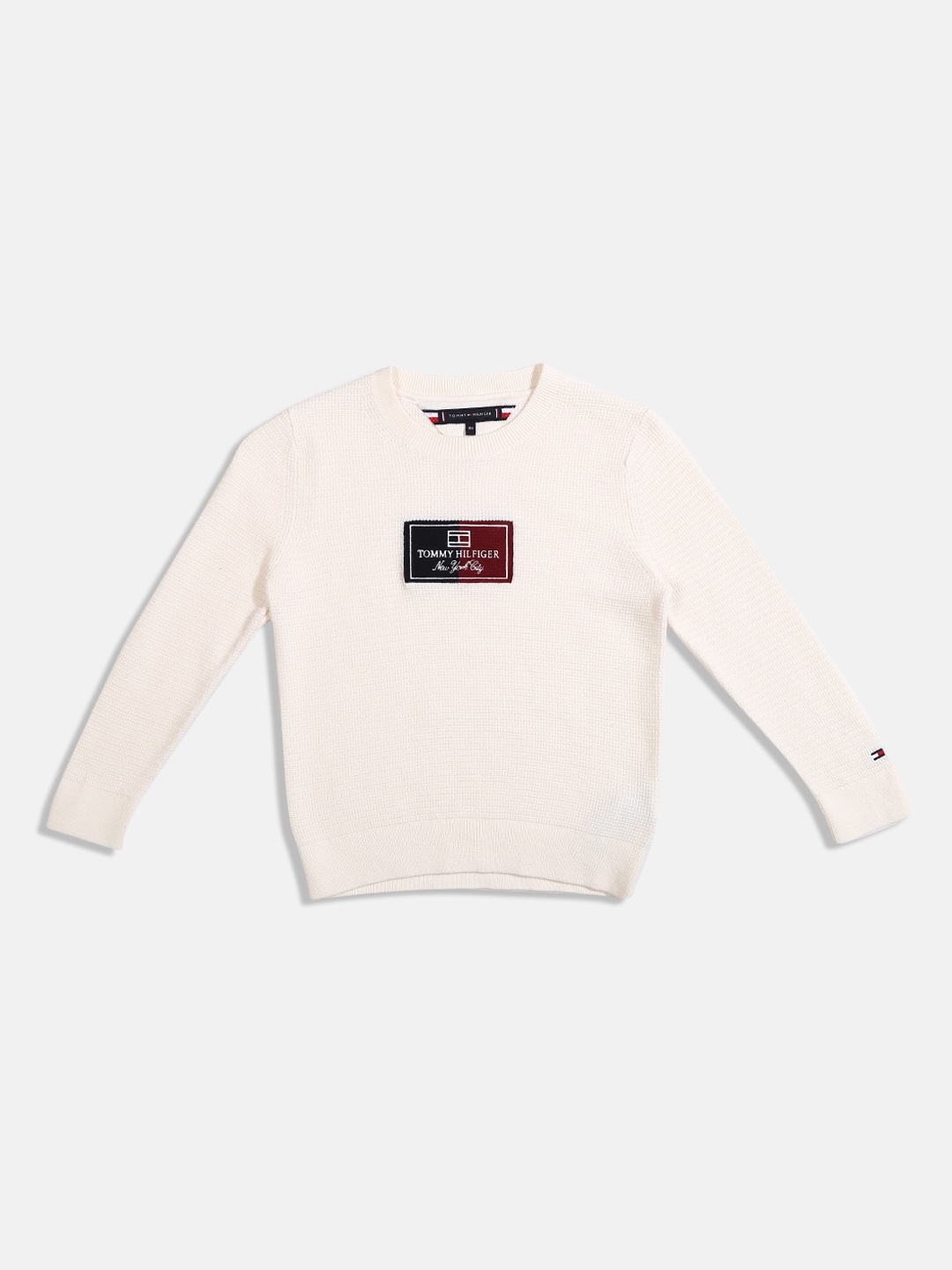 

Tommy Hilfiger Boys Self Design Pullover, Off white