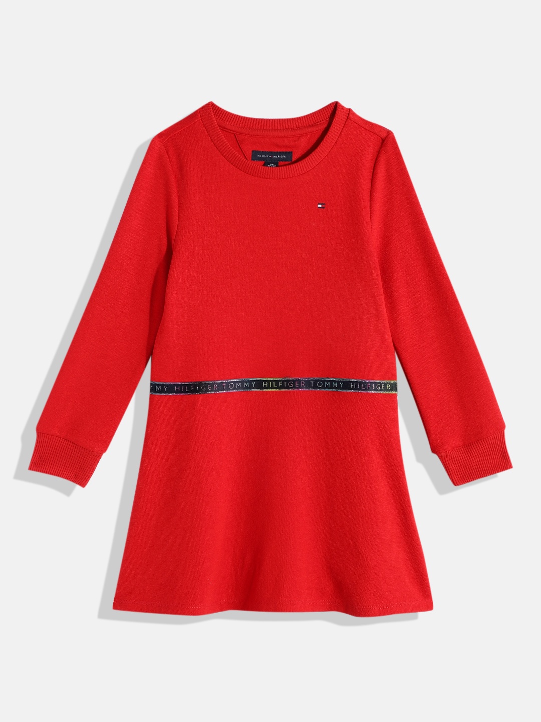 

Tommy Hilfiger Girls Solid A-Line Dress, Red