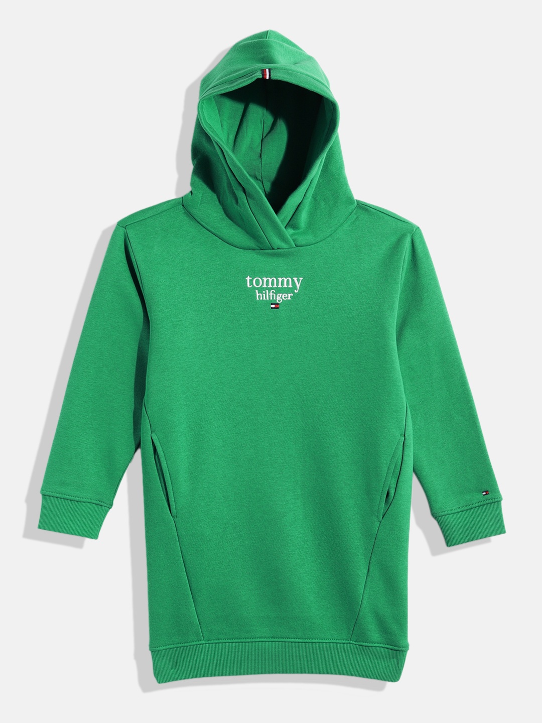 

Tommy Hilfiger Girls Green Hooded Longline Sweatshirt