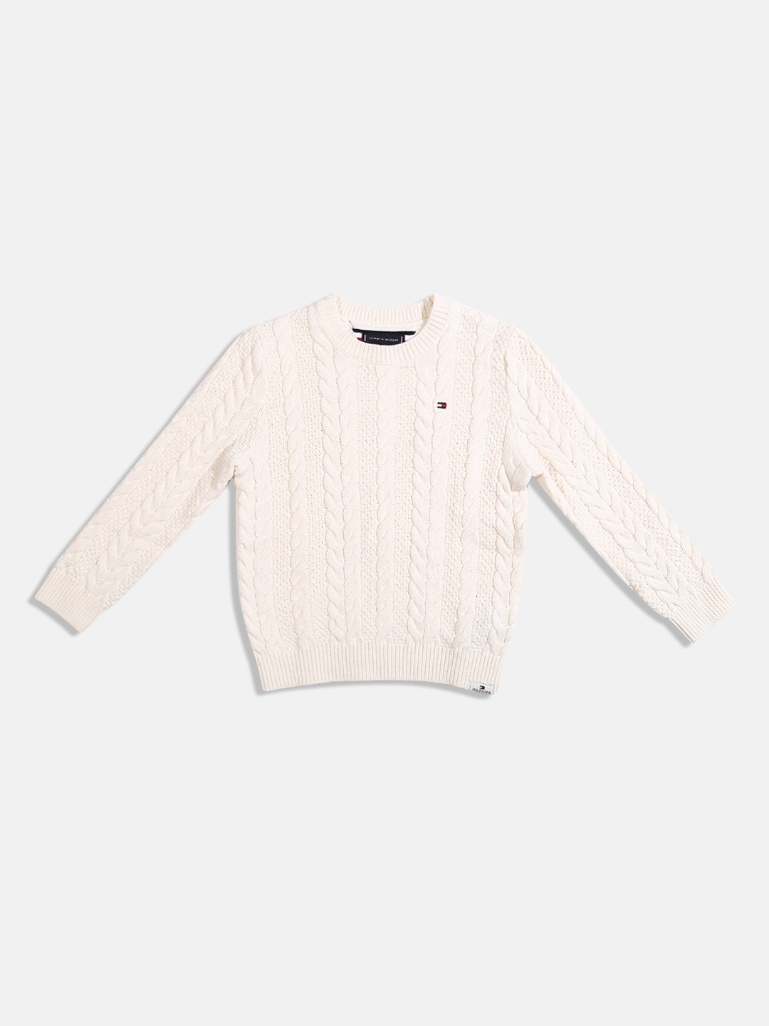 

Tommy Hilfiger Boys Cable Knit Pullover, Off white