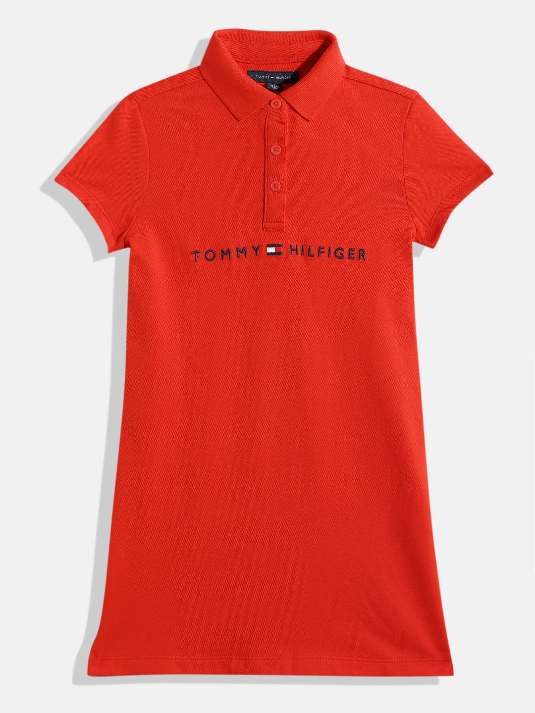 

Tommy Hilfiger Girls Red Brand Logo T-shirt Dress