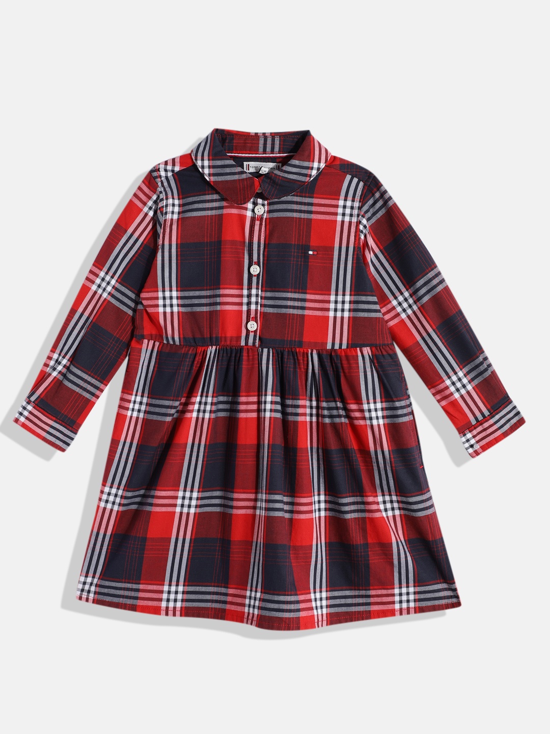 

Tommy Hilfiger Girls Checked Fit & Flare Dress, Red