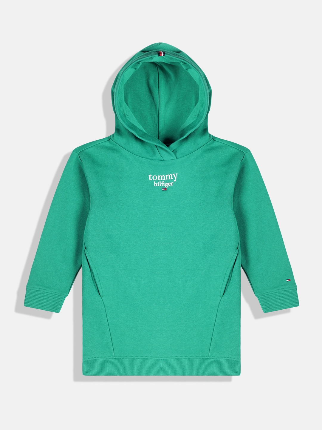 

Tommy Hilfiger Girls Green Brand Logo Printed Pure Cotton Sweatshirt Dress