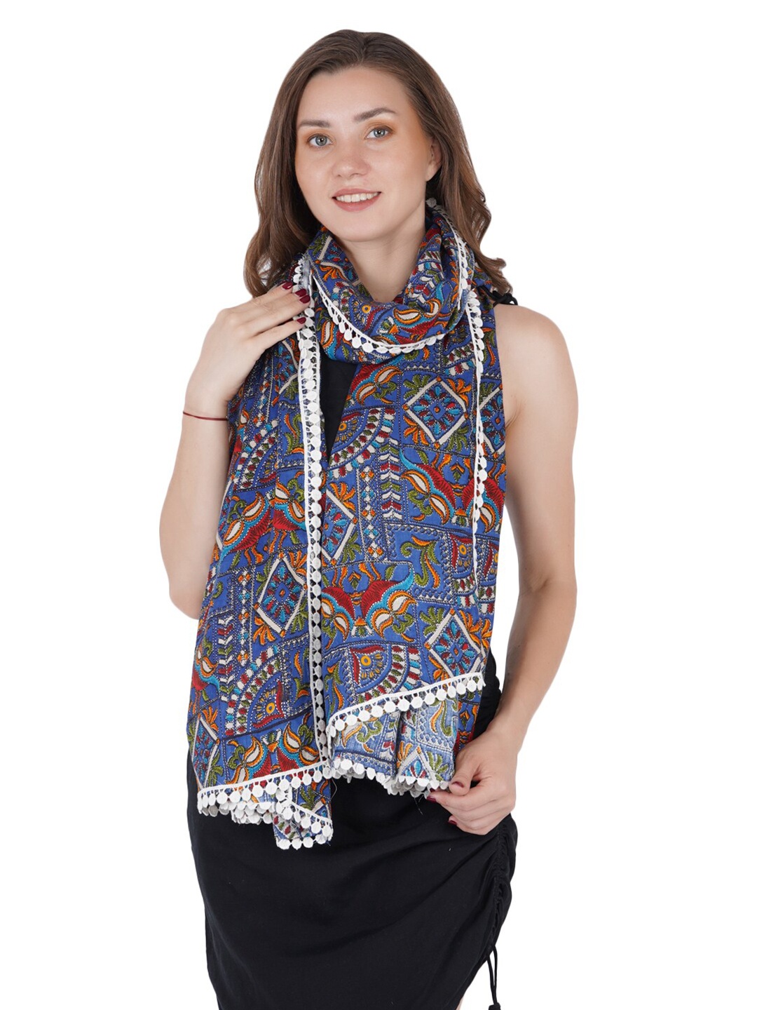 

Style Shoes Women Blue & Red Printed Stole