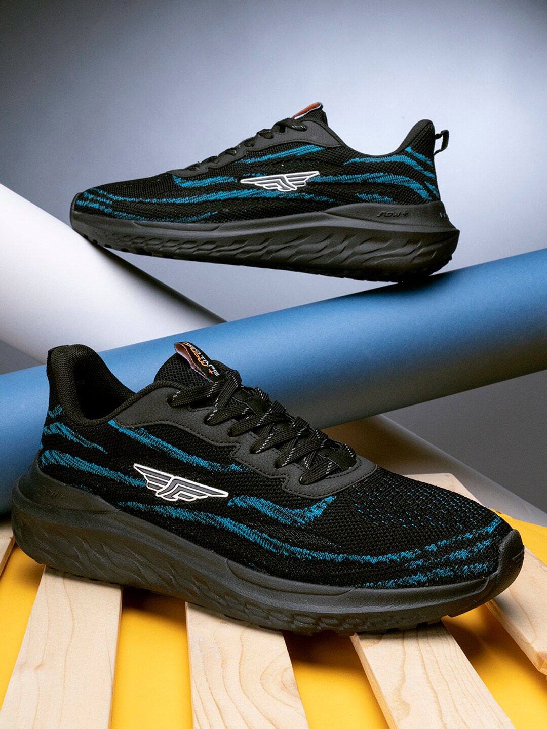 

Red Tape Men Black Textile Walking Shoes