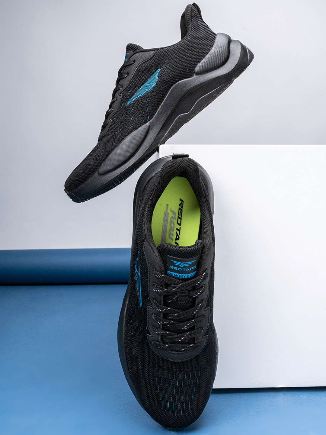

Red Tape Men Black Textile Walking Shoes
