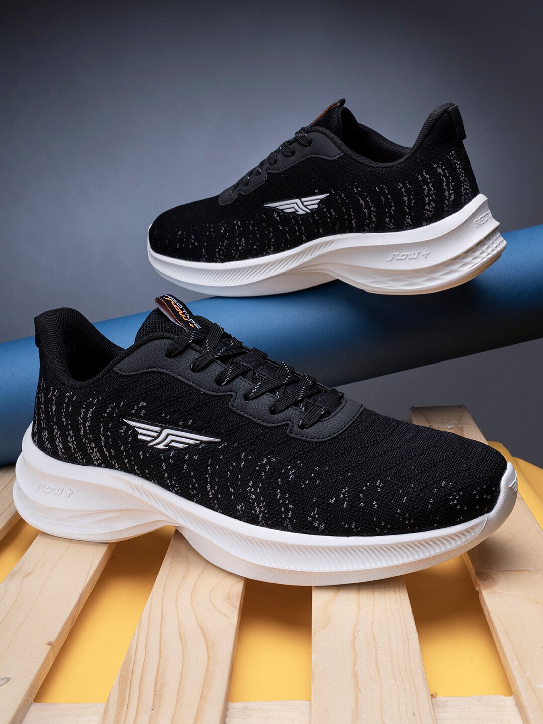 

Red Tape Men Black Textile Walking Shoes