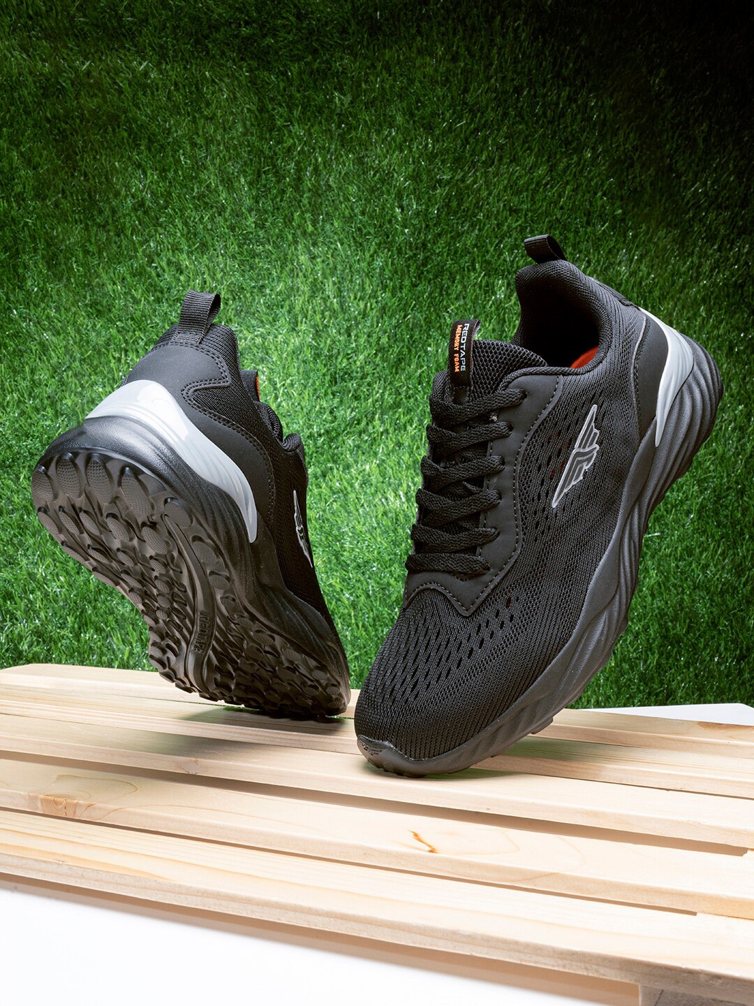 

Red Tape Men Black Walking Shoes