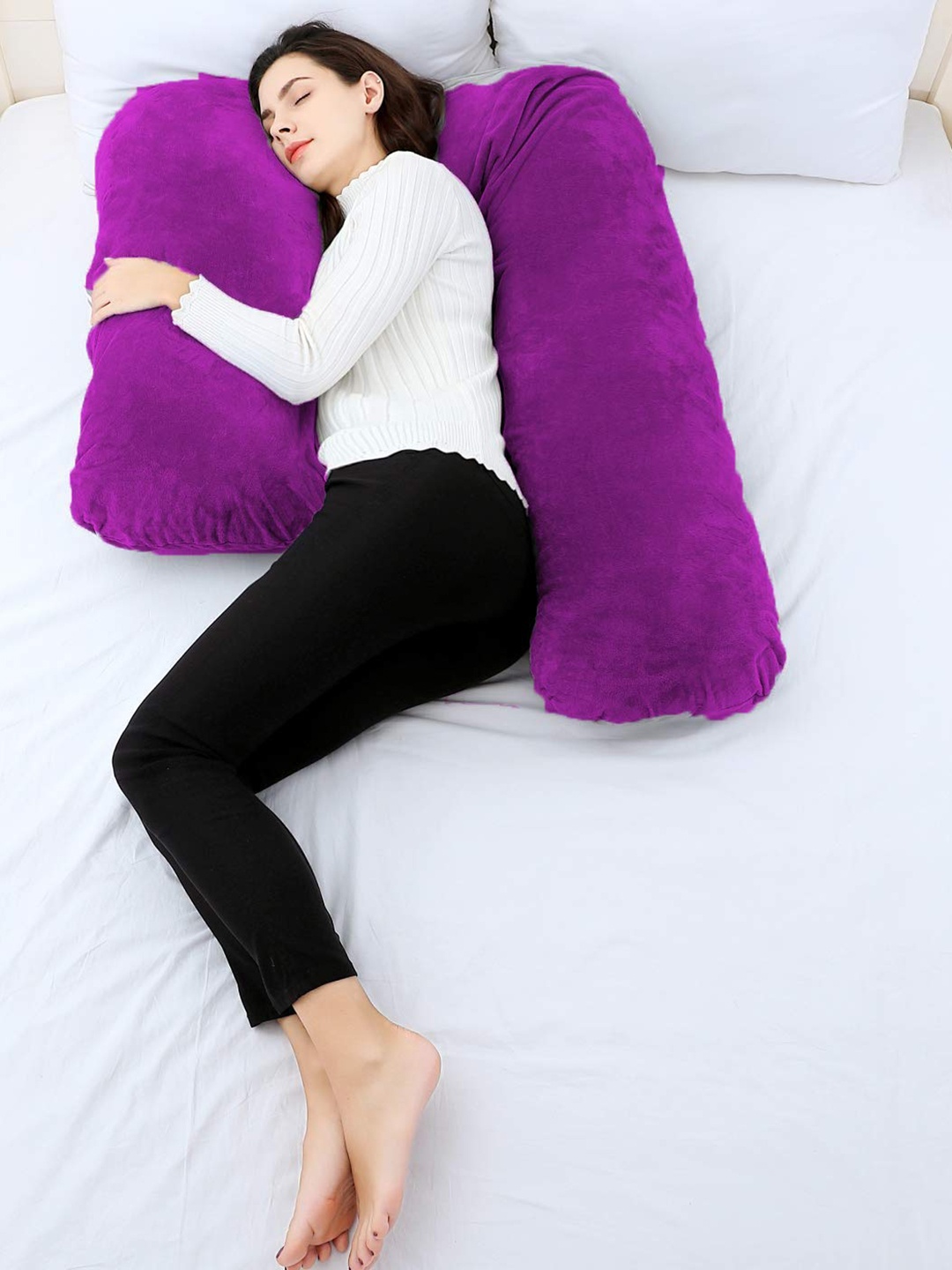 

Pum Pum Purple Solid L Shaped Maternity Pillow