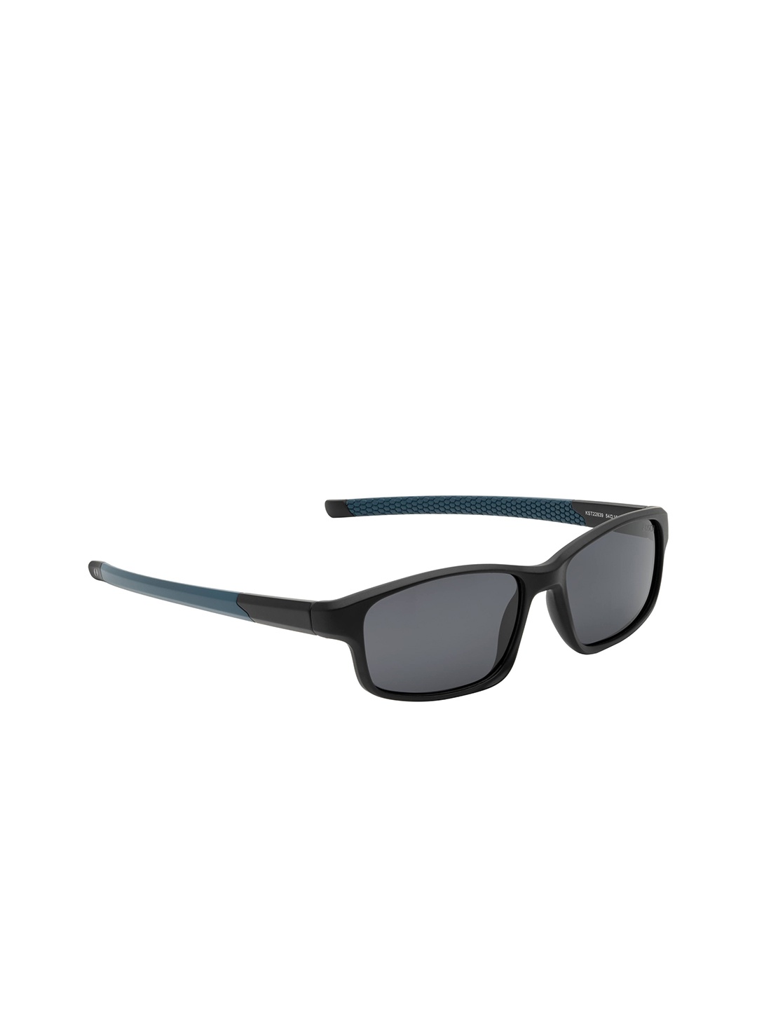 

KOSCH ELEMENTE Men Grey Lens & Black Rectangle Sunglasses with Polarised Lens