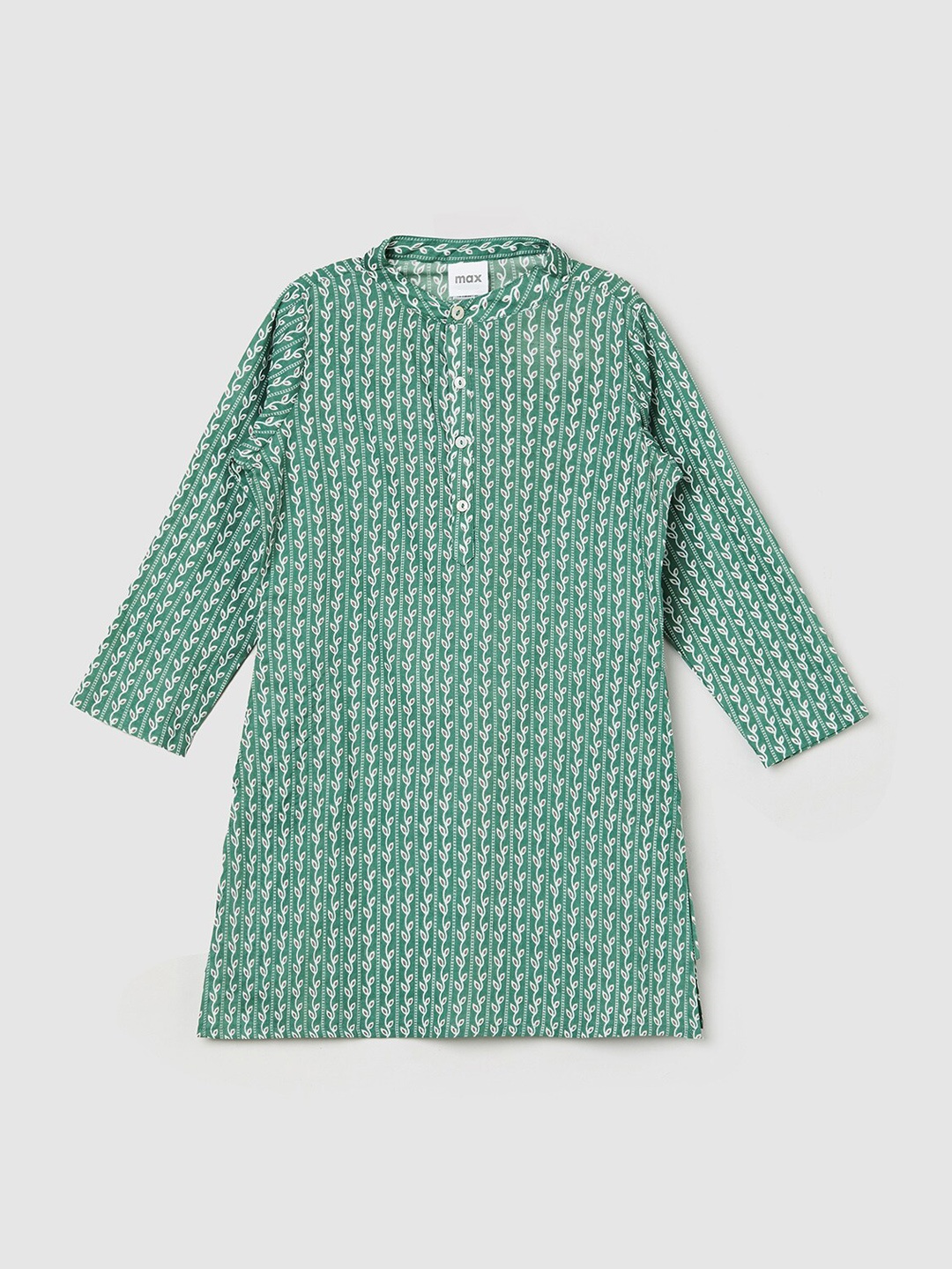 

max Boys Green & White Ethnic Motifs Printed Kurta
