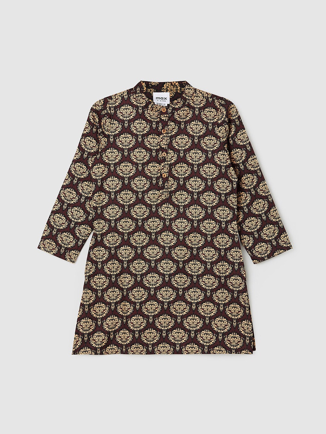 

max Boys Black Ethnic Motifs Printed Kurta