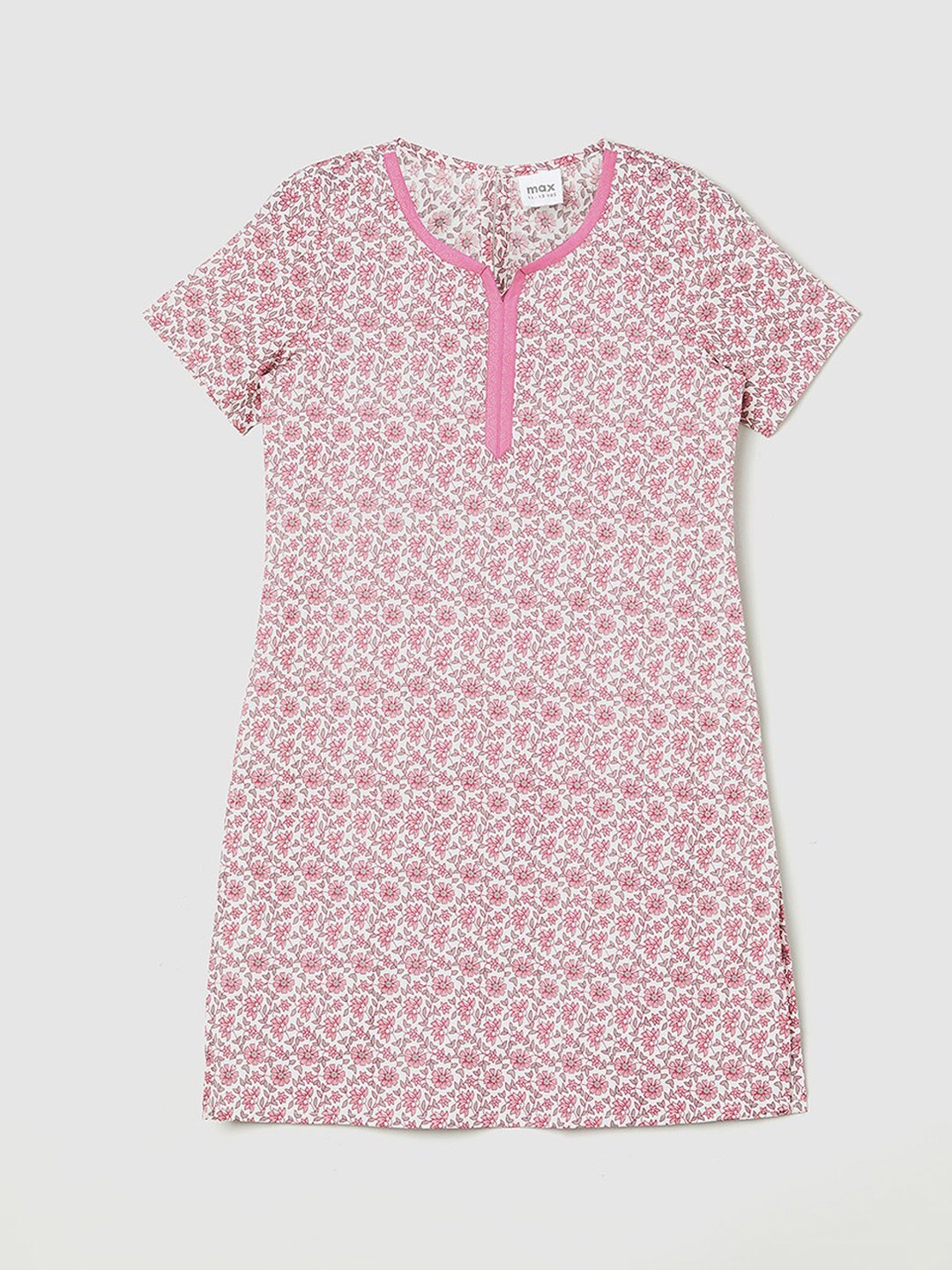 

max Girls Maroon Floral Printed Extended Sleeves Kurta