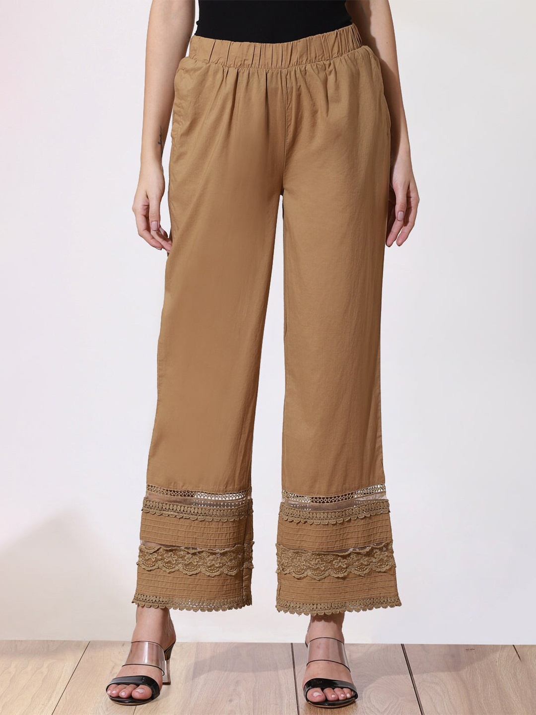 

Lakshita Women Beige Straight-Fit Palazzos