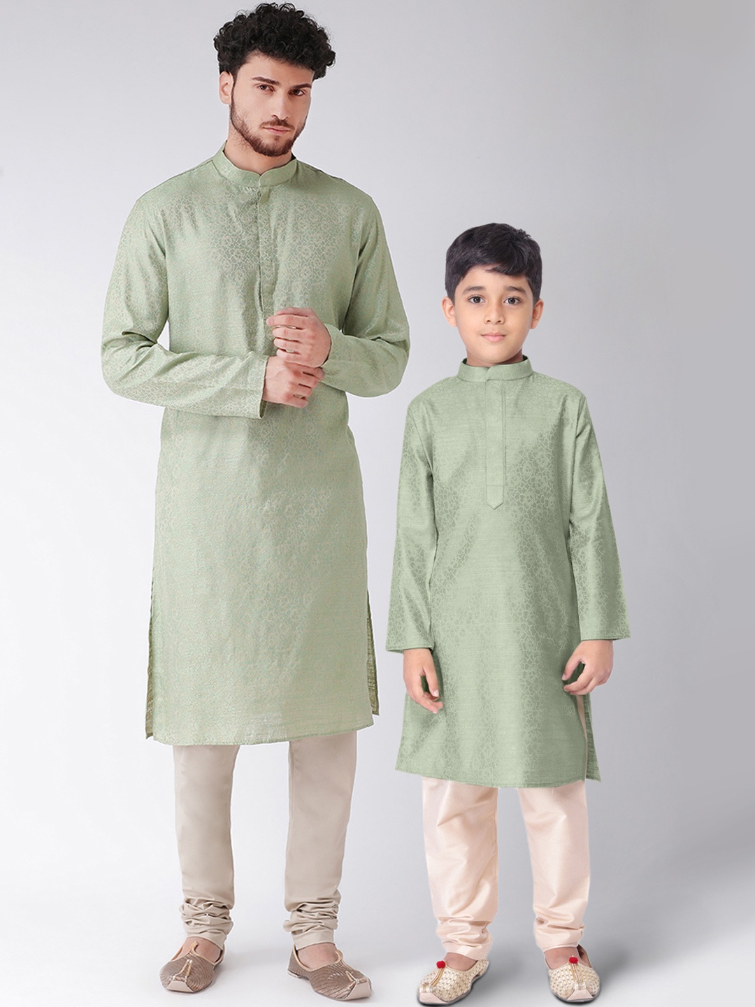 

TABARD Boys Green Kurta with Churidar