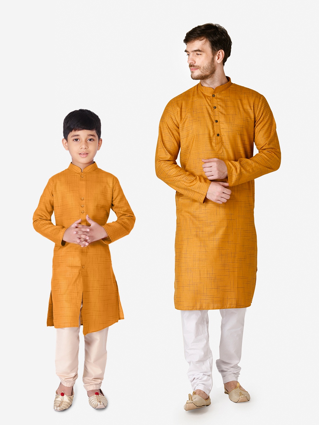 

TABARD Boys Yellow Pure Cotton Kurta with Pyjamas