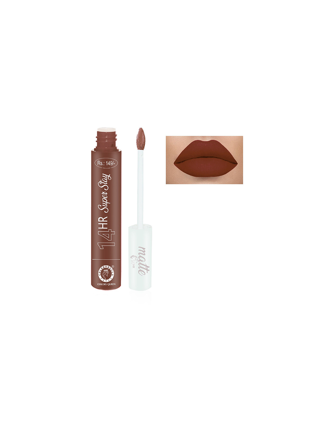 

Colors Queen 14 Hr Super Stay Long Lasting Liquid Matte Lipstick 4g - Chocolate 07, Brown
