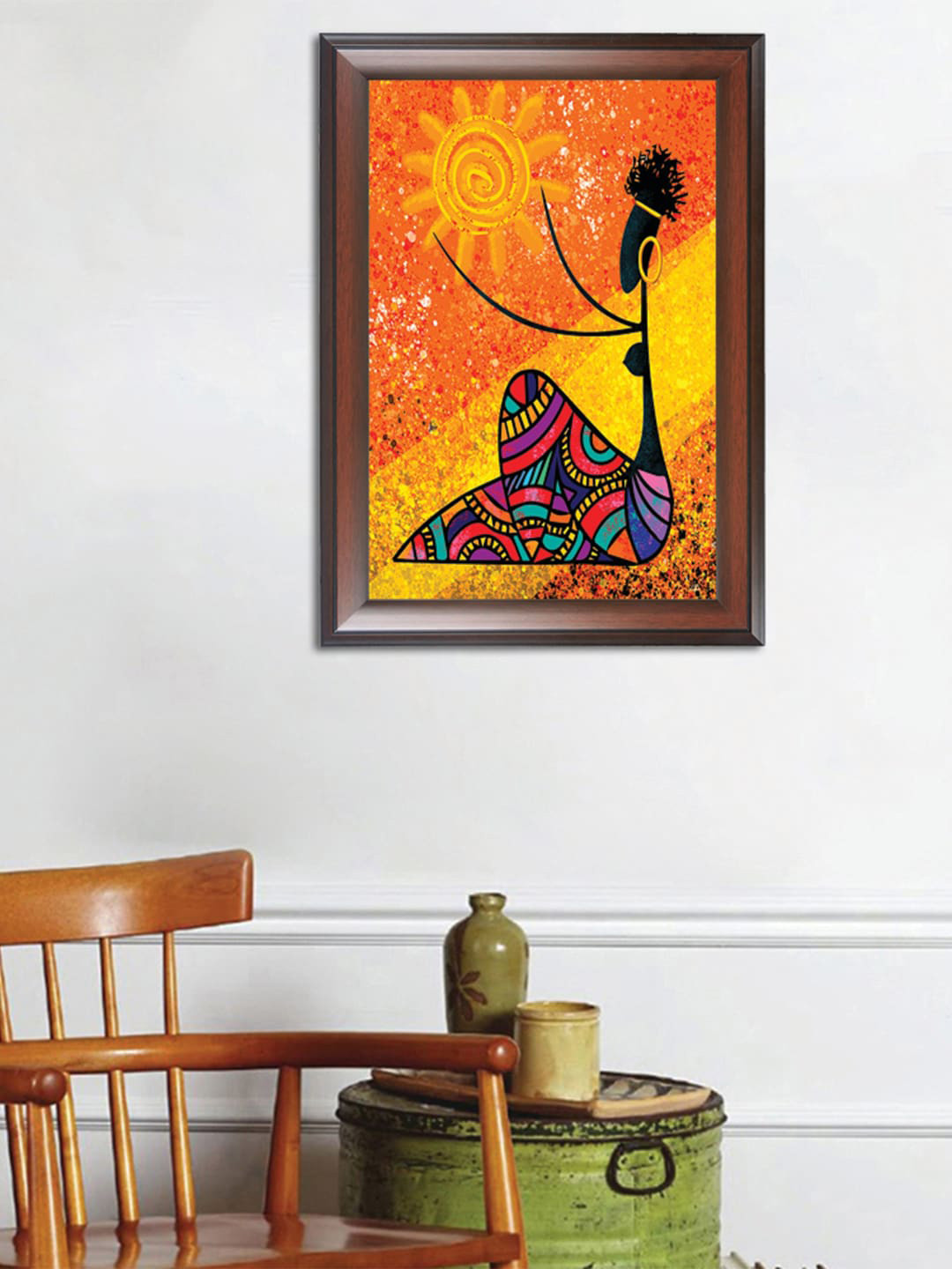 

WENS Orange & Black African Wall Art
