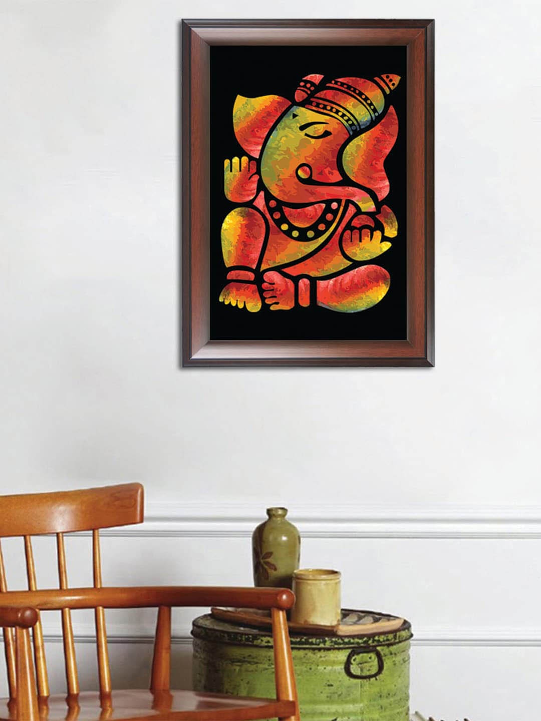 

WENS Unisex Black & Yellow Lord Ganesha Wall Painting