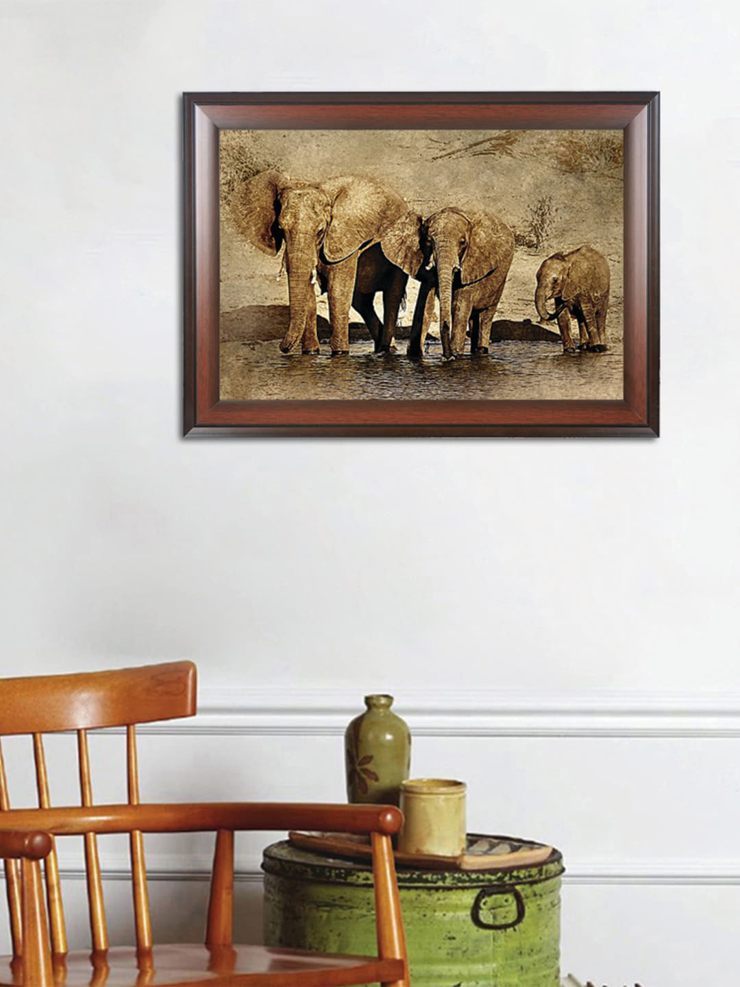 

WENS Brown Elephant Painting Wall Art