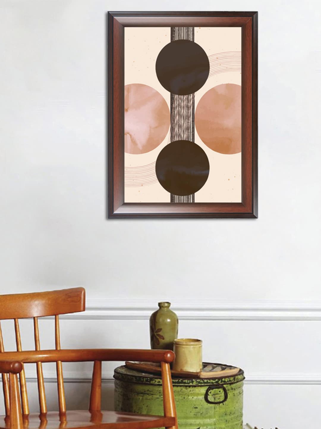 WENS Beige & Black Abstract Wall Art
