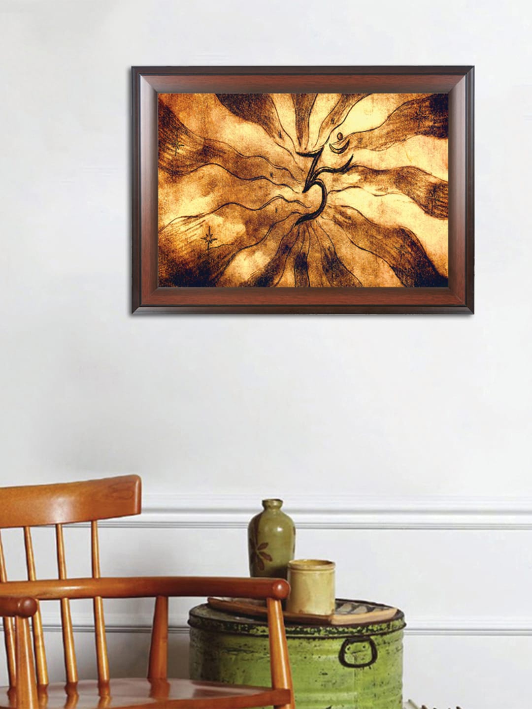

WENS Brown & Beige Colored Vastu Om Painting Wall Painting, Multi